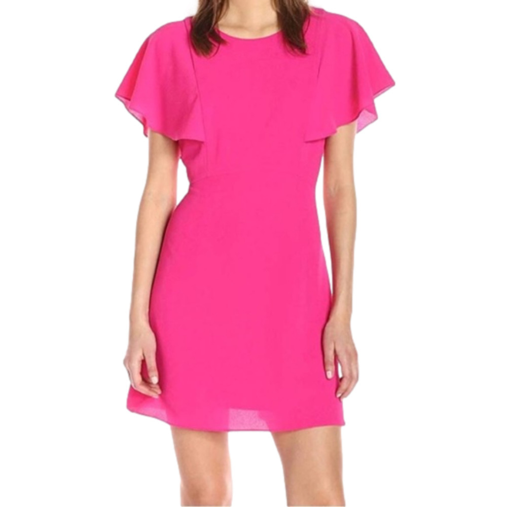 𝅺kensie Crepe Flutter Dress | Pink | Sz XL | Like New
